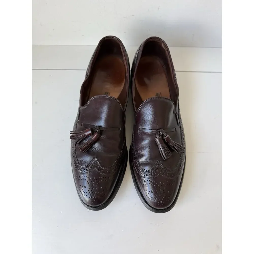 Allen Edmonds Maxfield Men Tassel Loafers 10.5 B Brown Leather Braided Made USA